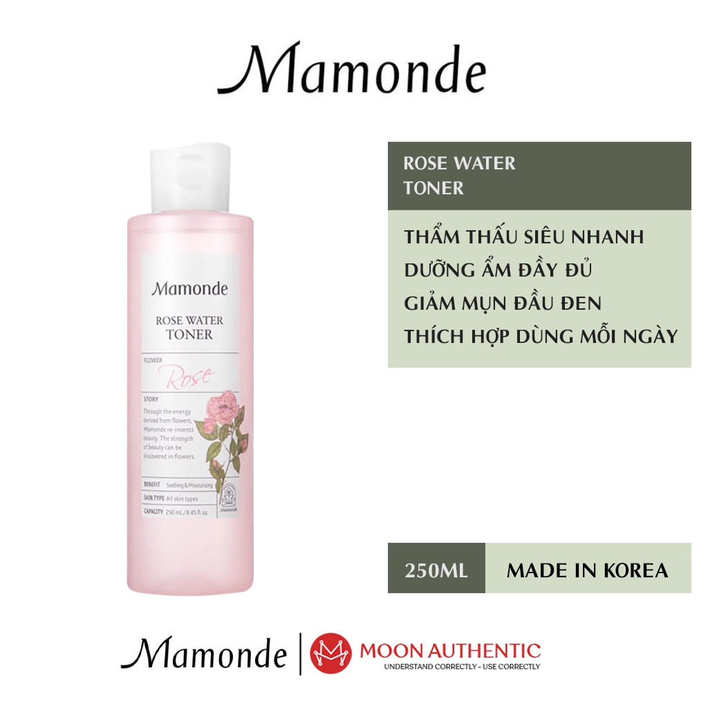 Nước Hoa Hồng Mamonde Rose Water Toner 250ml - Làm Mịn Dưỡng Ẩm Da