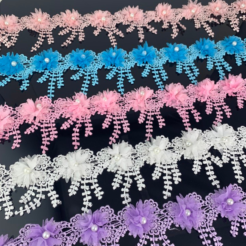 Ruy Băng Hoa Văn Cánh Hoa 1 Yard Cỡ 80mm