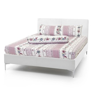 Bộ Drap Cotton Thắng Lợi hàng rào tím