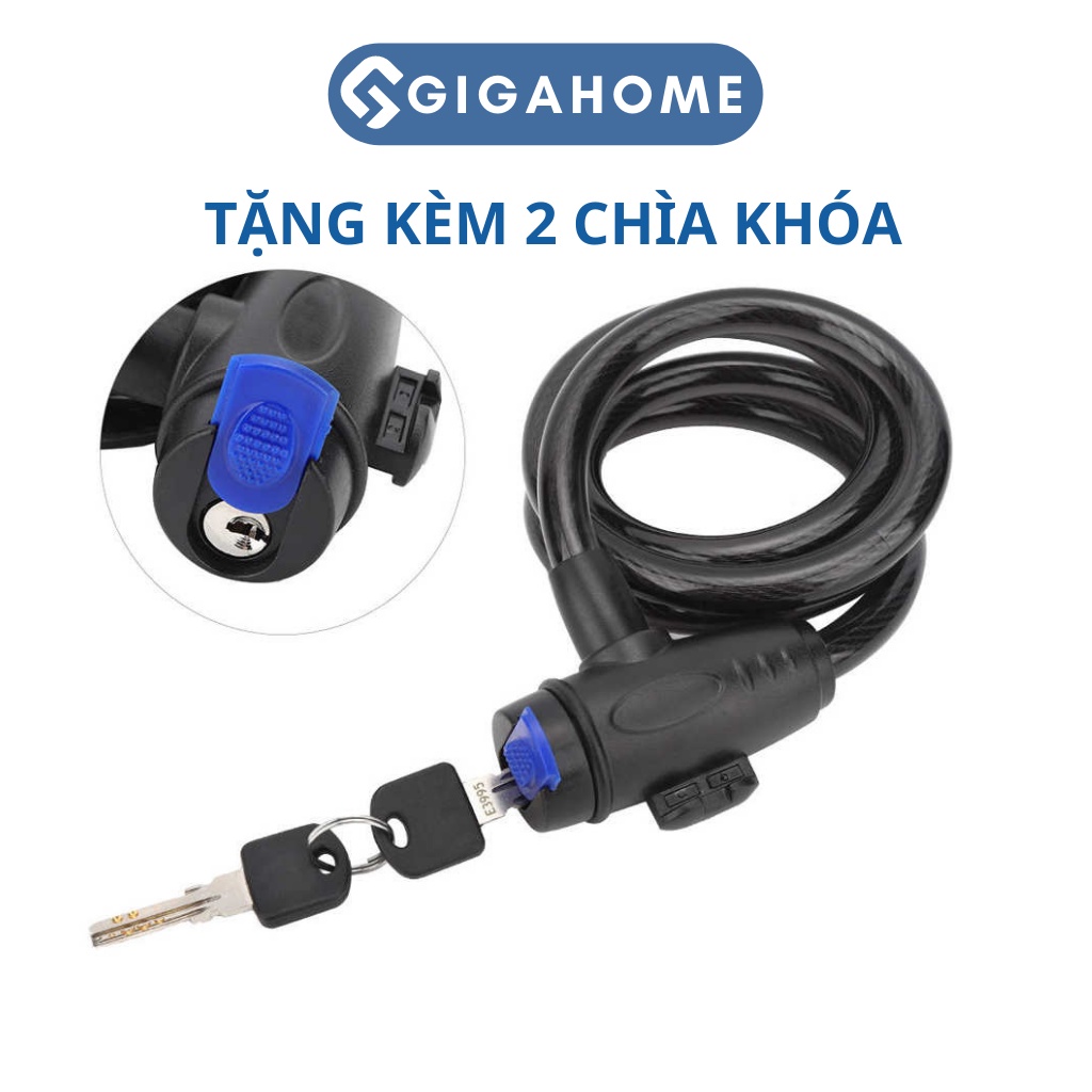 Khóa Dây Xe Đạp GIGAHOME Dây Cáp Thép Chắc Chắn, Chống Cắt Có Nút Nhấn 2584