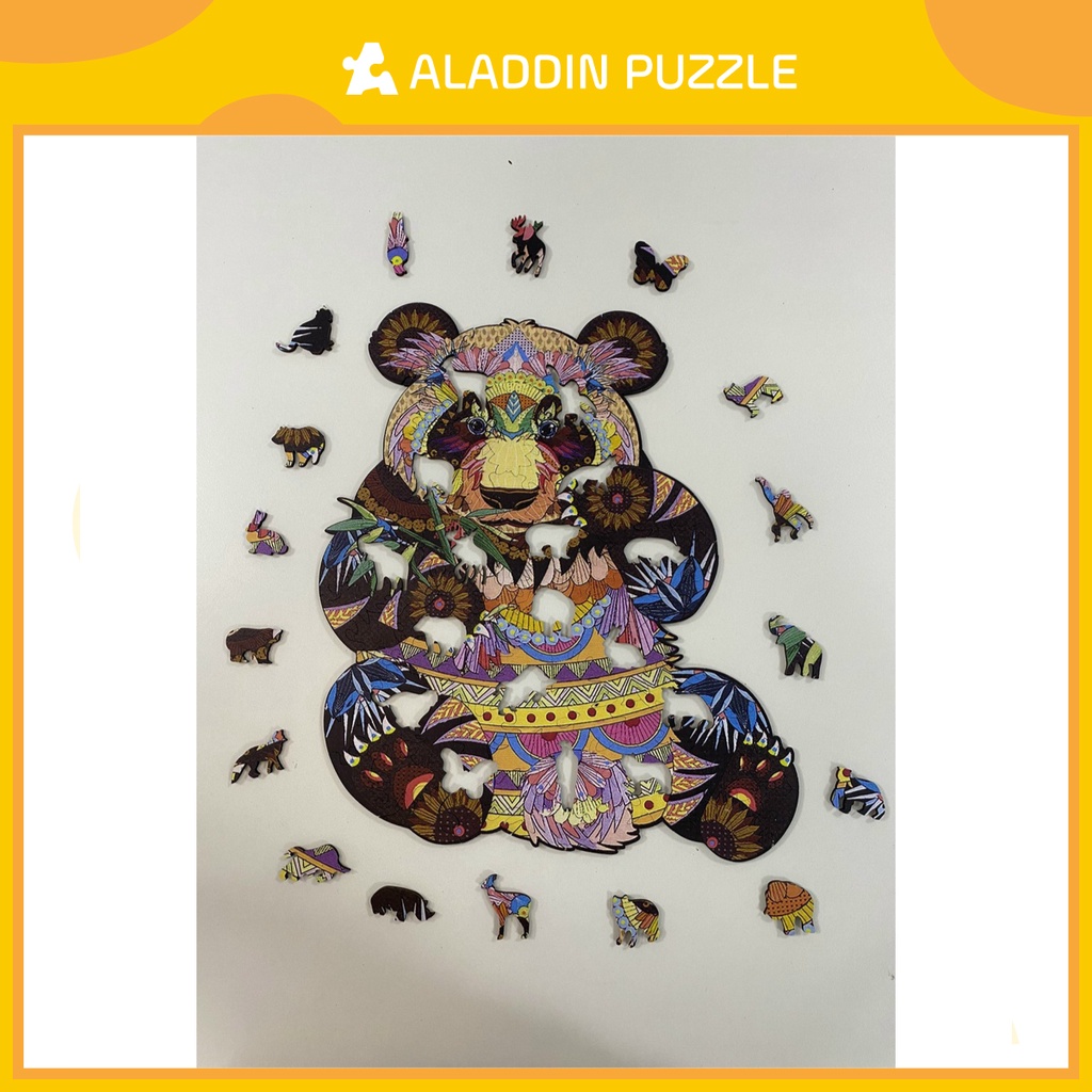 Bộ Xếp Hình Gỗ Aladdin Puzzle Ghép Hình Puzzle Xếp Hình Trí Tuệ Hình Con Vật - Gấu Trúc TGP053