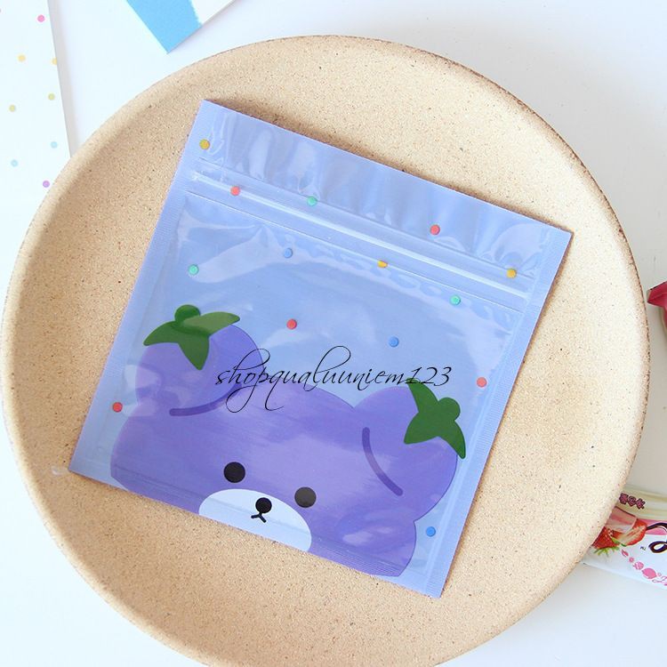 ♥️ Túi Zip Đựng Kẹo Cho Bé Hình Gấu Con Trái Cây Cực Kỳ Dễ Thương - Set 10 Túi ♥️
