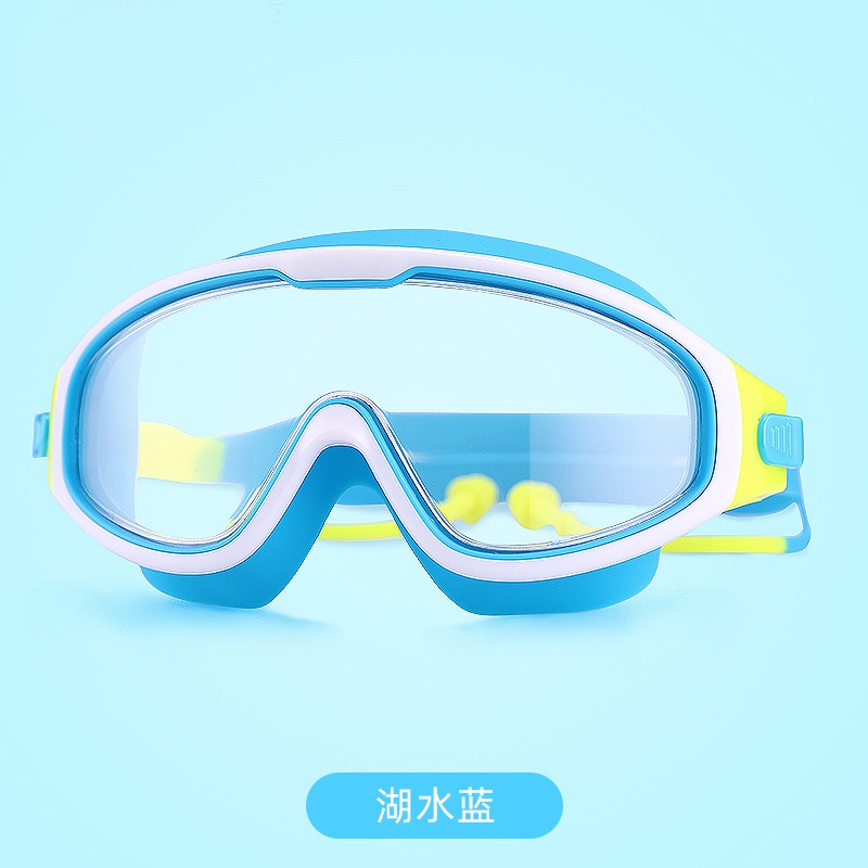 Kính bơi cho bé góc rộng loại xịn không mờ, không gọng, kèm nút bịt tai