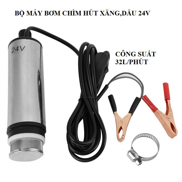 Máy bơm chìm mini, bơm dầu, bơm nước điện áp 12v và 24v