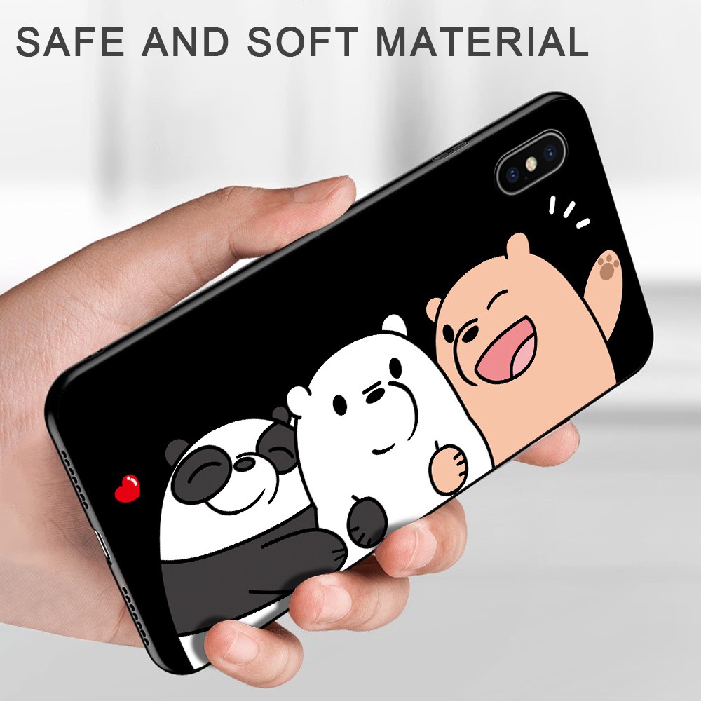 Xiaomi Redmi Note 5 7 6 3 4 4X 5A Pro Prime Xiomi redme not For Not Soft Case Silicone Casing TPU Cute Cartoon We Bare Bears Phone Full Cover Simple Macaron Matte Shockproof Back Cases