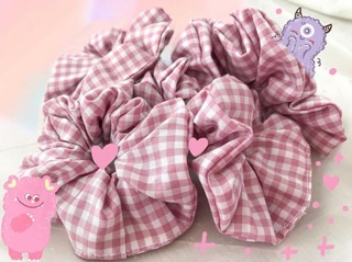 🌷SCRUNCHIES BUỘC TÓC CARO HỒNG 💕