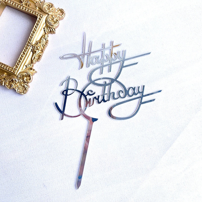 Que Chữ Happy Birthday LấP LáNh CắM Trang Trí BáNh Kem