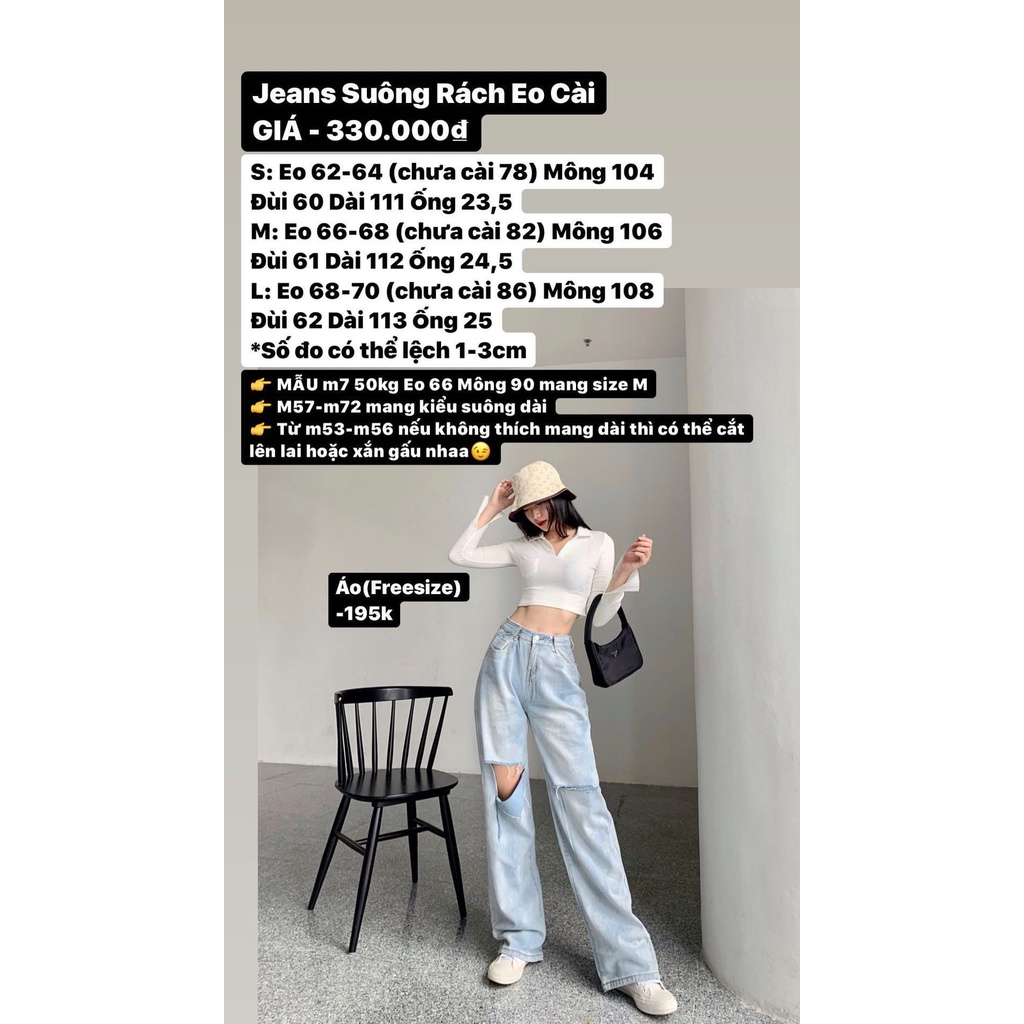 QUẦN JEANS EO CÀI RÁCH-QJ005