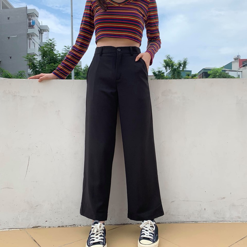Quần ống suông chất umi trơn