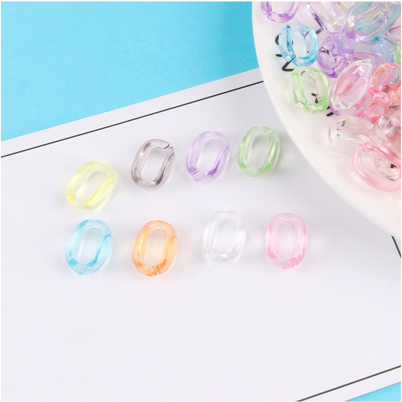 Set 20 nhẫn acrylic trong suốt nhiều màu sắc có thể tháo rời