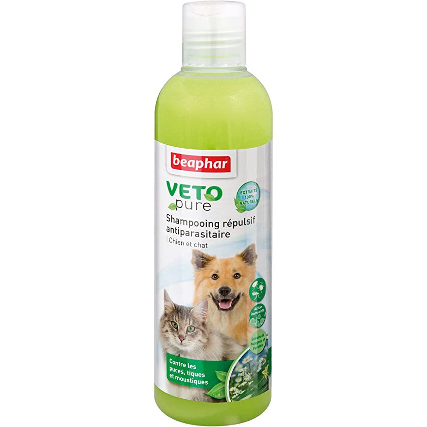 Sữa Tắm Ngừa Ve Rận, Bọ Chét Cho Chó Mèo Beaphar Veto Pure (250ml)
