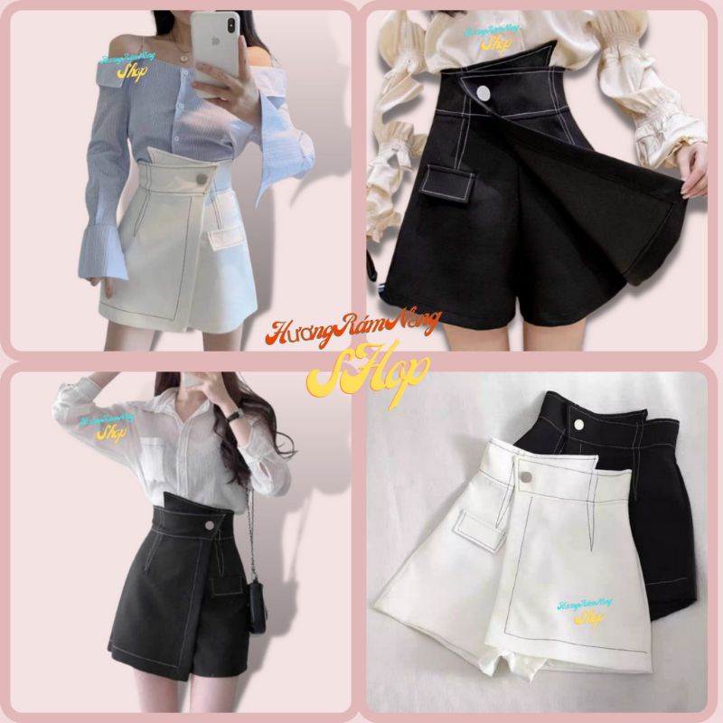 Quần giả váy viền nổi🧡🧡🧡 chất kaki lưng siêu cao đủ size