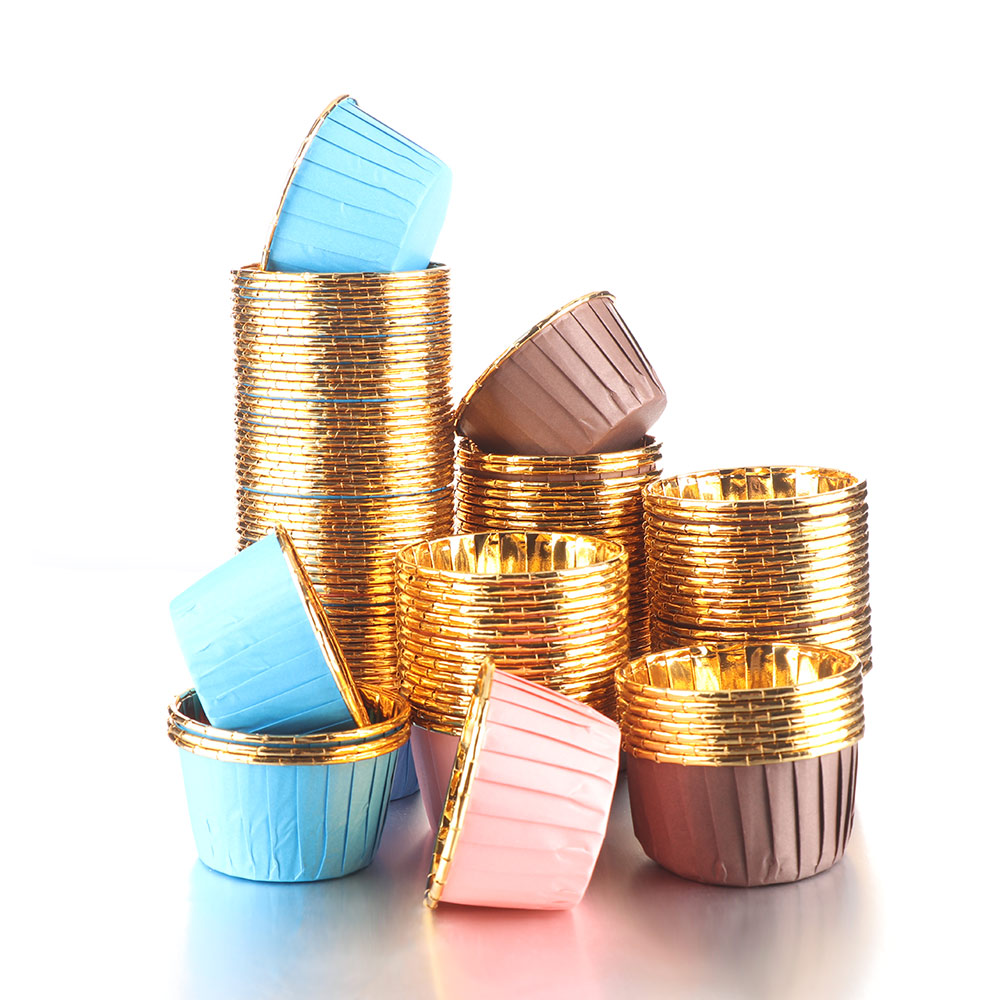 KUNHEV Set 50 cốc giấy làm bánh cupcake in hình hoa mẫu đơn