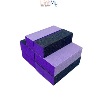 Combo 5 cục buffer chà móng dũa móng tay nhập Mỹ loại to 9cm cát nhám tím