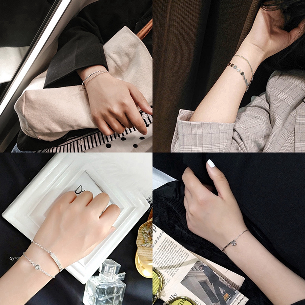 Vòng Tay Tình Bạn Mỏng Kiểu Dáng Đơn Giản Cho Nữ