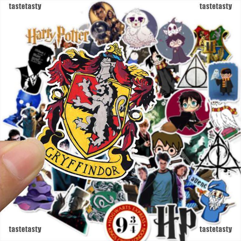 Bộ 50 nhãn dán trang trí hành lí/laptop/ván trượt hoạ tiết nhân vật trong Harry Potter