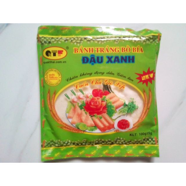 Bánh tráng bò bía đậu xanh cuốn chả giò. 1 bịch