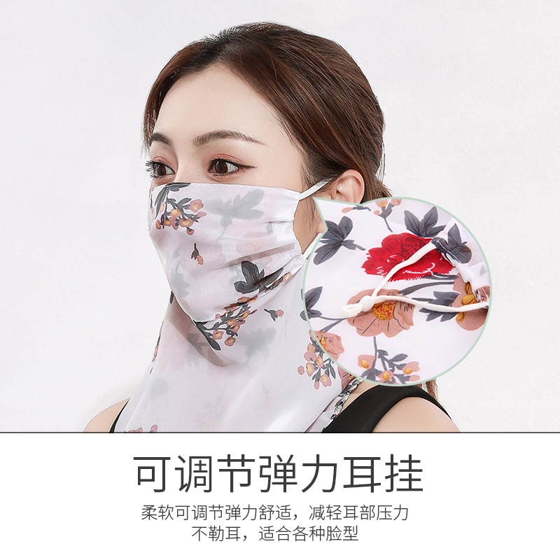 Khăn Choàng Cổ Chiffon Phối Ren Mỏng Thoáng Khí Chống Nắng Thời Trang Mùa Hè Cho Nữ