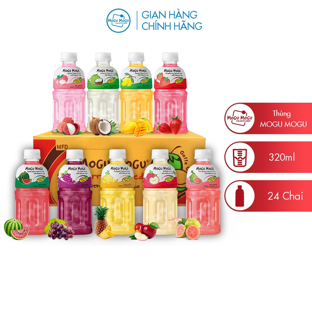 Thùng 24 Chai Nước Thạch Dừa MOGU MOGU - 320ml