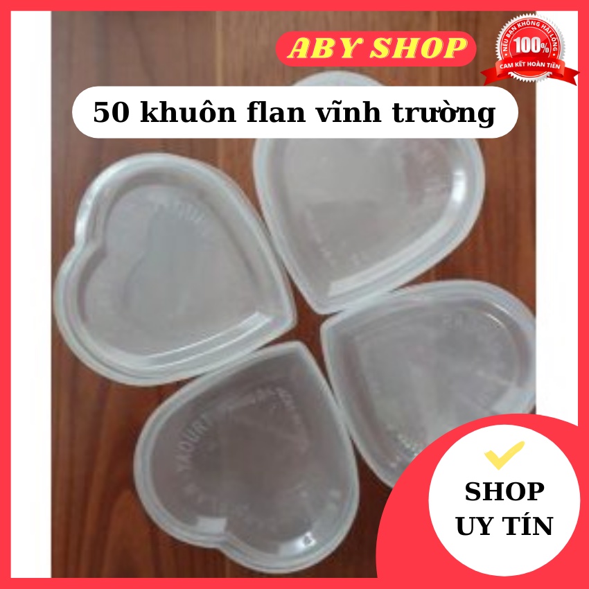 50 khuôn flan vĩnh trường tim⚡ HÀNG LOẠI 1 ⚡ khuôn nhựa hình tim chuyên dụng làm bánh flan siêu ngon