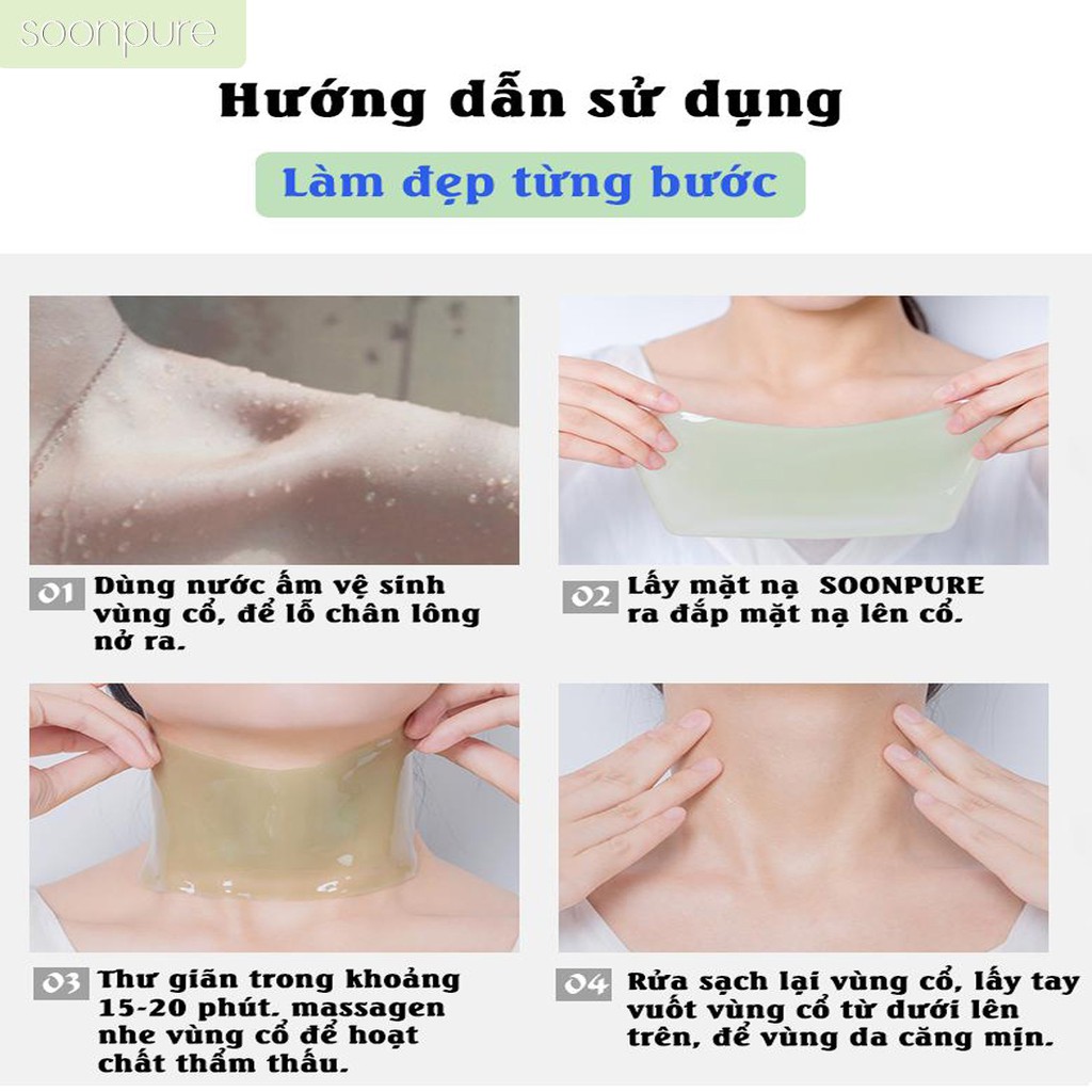 MẶT NẠ VÙNG CỔ SOONPURE DƯỠNG DA CHỐNG LÃO HÓA XÓA MỜ NẾP NHĂN DA 22 g x5 SC159