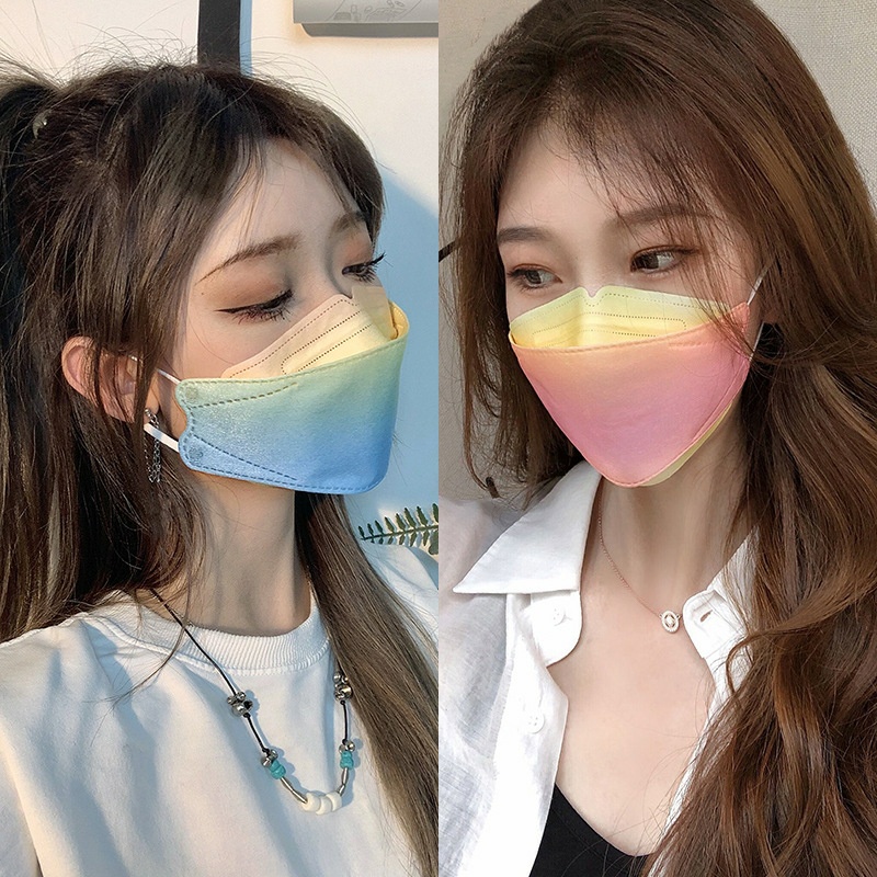 Set 10 Khẩu Trang 4D Màu Gradient Mask Thời Trang