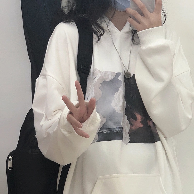 Áo khoác Sweater dáng rộng phong cách thời trang Harajuku dành cho nữ | BigBuy360 - bigbuy360.vn
