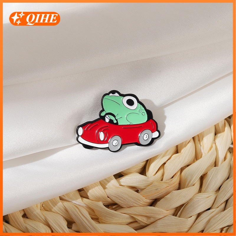 Ghim cài áo QIHE JEWELRY hình chú ếch xinh xắn đáng yêu