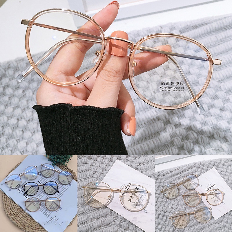 Mắt Kính Gọng Tròn Chống Ánh Sáng Xanh JP5 Thời Trang Cho Nữ