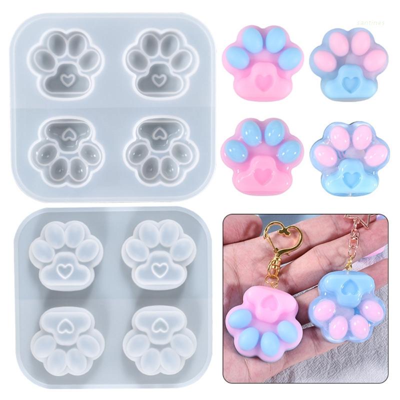 Khuôn Silicone Tạo Hình Móng Vuốt Mèo Sáng Bóng Diy