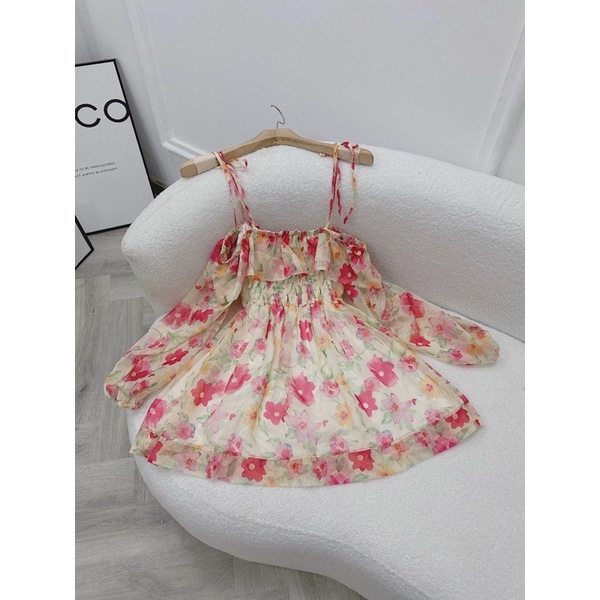 ĐẦM HOA VÀNG BÈO  RỚT VAI✨ ( có sẵn ) | BigBuy360 - bigbuy360.vn