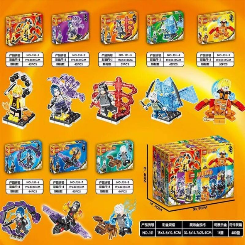 Mô Hình lego Nhân Vật naruto itachi Kakashi Kakashisi sasuke