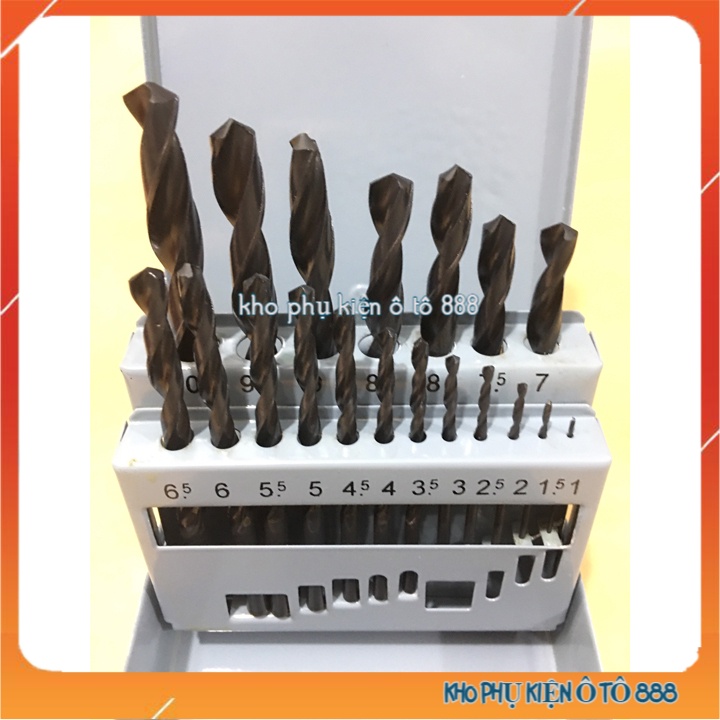 Bộ 19 Mũi Khoan Chuyên Khoan Sắt Thép Inox Màu Đen Cao Cấp