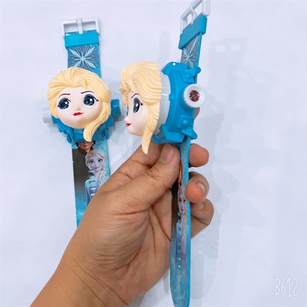 Vỉ đồ chơi đồng hồ có máy chiếu hình lên tường Elsa 3039 3039