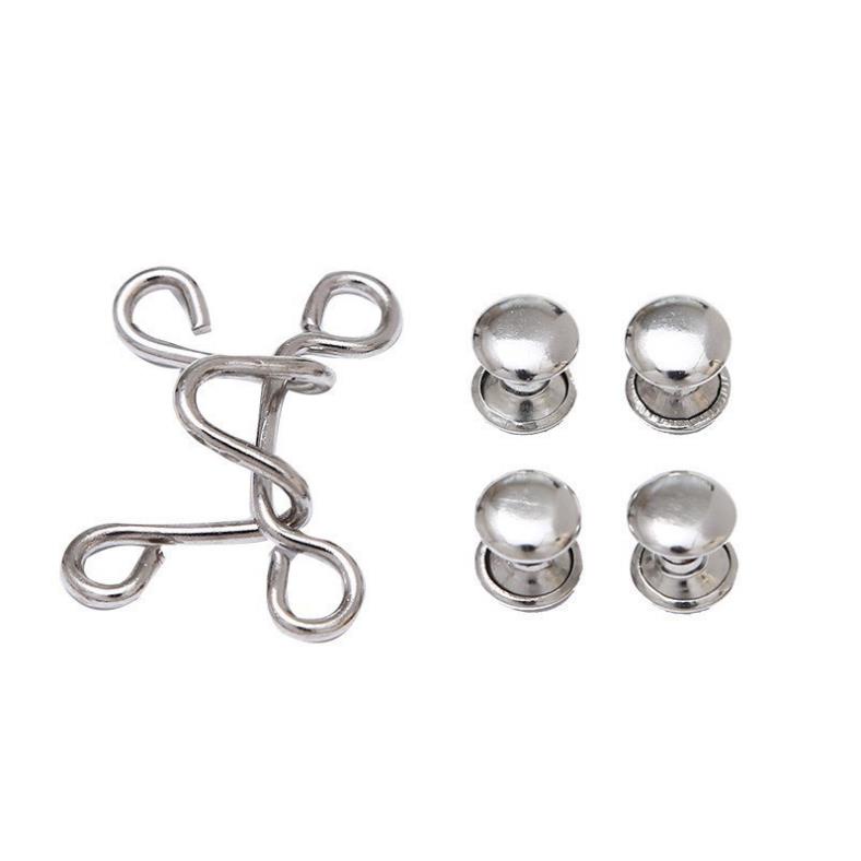 Nút khóa khuy bóp eo thu nhỏ size quần, nút gài chỉnh lưng quần không cần đinh tán tiện lợi (bộ 1 bên)