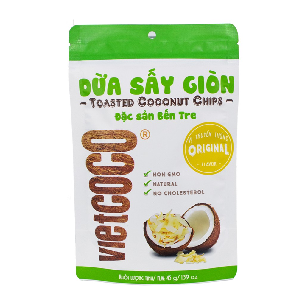 10 GÓI Dừa sấy giòn Vietcoco - ĐẶC SẢN BẾN TRE