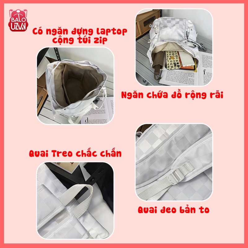 Cặp đi học nam nữ ulzzang thời trang basic chống nước, túi xách balo đựng laptop cho học sinh cấp 2 - 3, sinh viên.