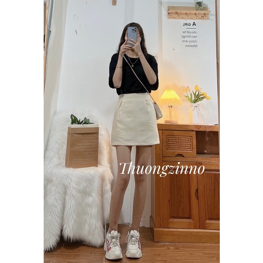 [Ảnh thật/Video] Chân váy ngắn chất TAFTA sang chảnh Chân váy chữ A hàn quốc