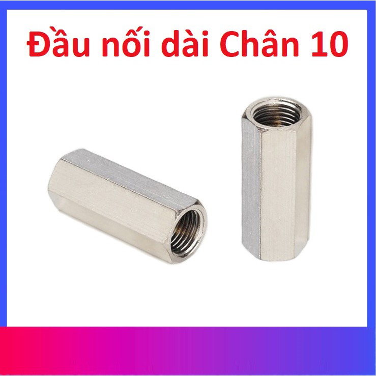 Đầu nối dài - chân 10 bằng thép dùng nối dây Bơm Cao Áp, ốc nối van 1 chiều, đầu kép nối 2 đầu, bu lông, ti bơm (1 Cái )