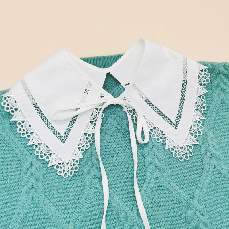 Cổ Áo Sơ Mi Ren Rỗng Họa Tiết Hoa Có Thể Tháo Rời Thời Trang Cho Nữ