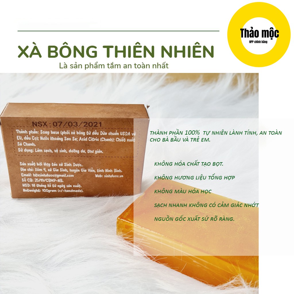 xà bông sả chanh - xà bông sinh dược an toàn cho mẹ và bé, sạch tới tận chân lông, hương thơm nhẹ dịu quyến rũ