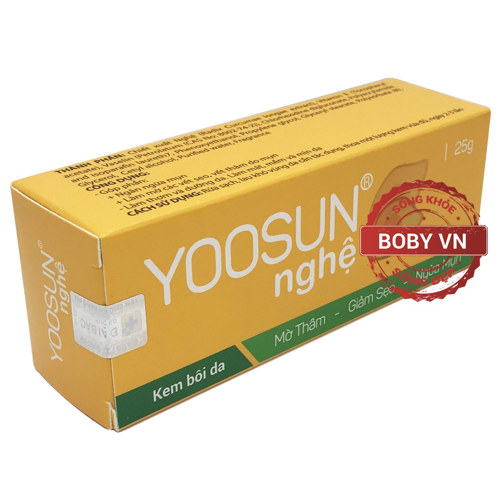 Yoosun nghệ - Kem bôi da, mờ thâm, giảm seo, ngừa mụn - Chính hãng (25g)