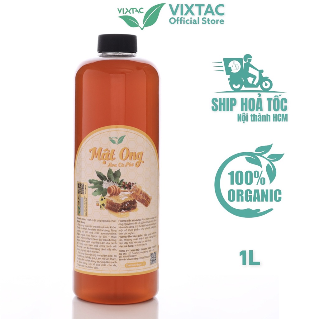 Mật ong nguyên chất hoa cà phê VIXTAC ORGANIC 1L