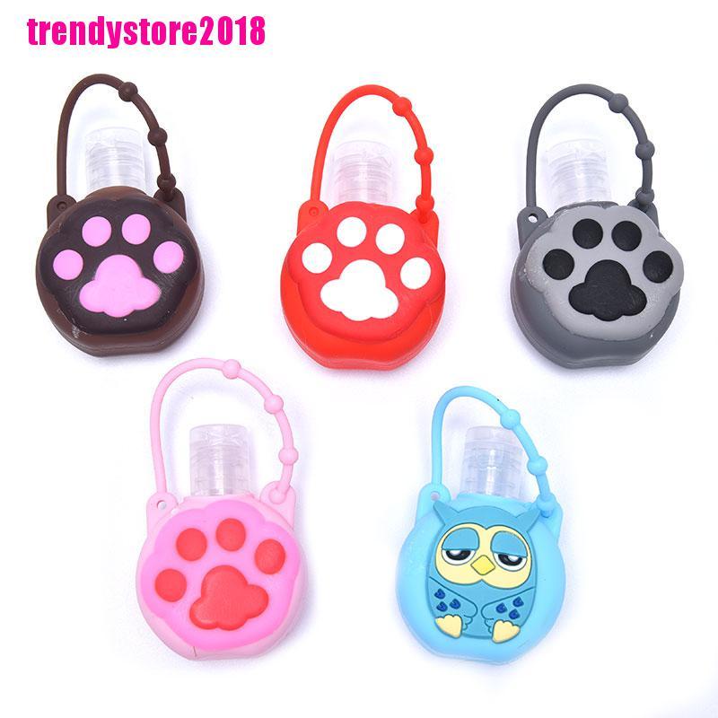 Vỏ Bọc Chai Nước Rửa Tay Bằng Silicon Gel Hình Tròn 30ml Họa Tiết Hoạt Hình