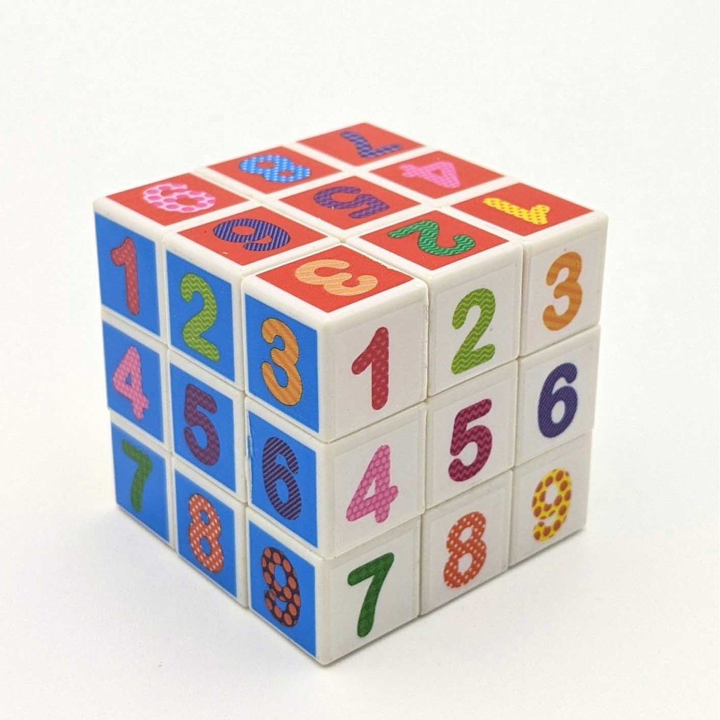 Combo 2 RUBIK 3x3 chữ số và chấm bi - Rubic 3 Tầng Stickerless