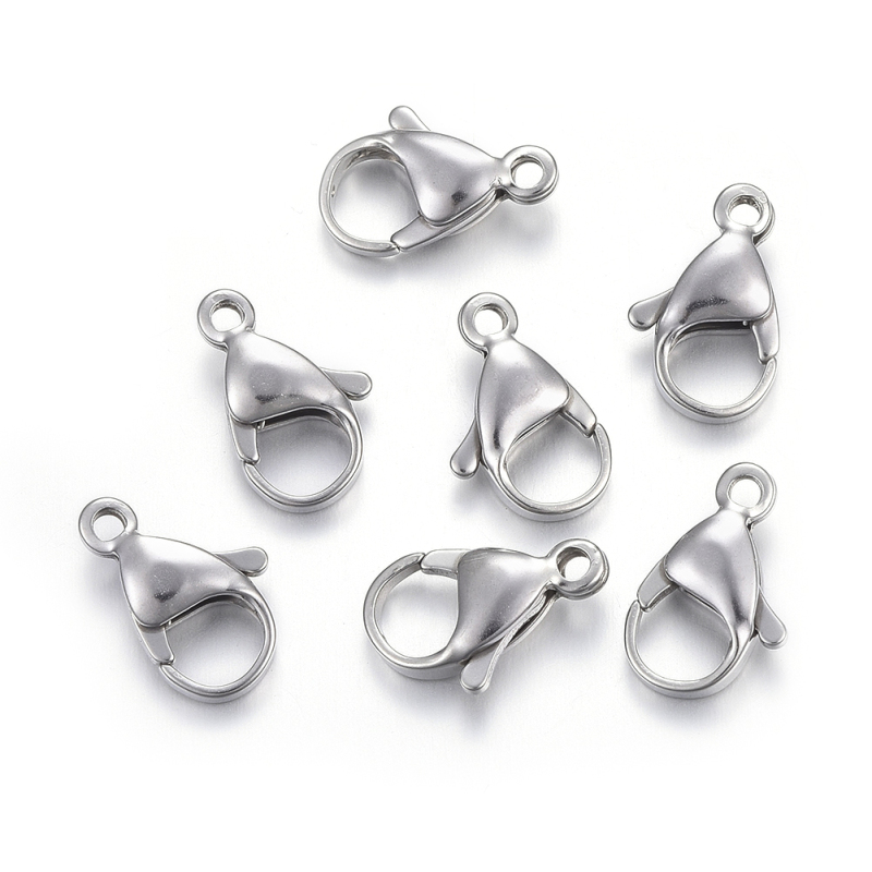 Set 5~20 khóa tôm hùm bằng thép không gỉ 304 màu vàng hồng/đen 9~19mm dùng làm đồ trang sức DIY