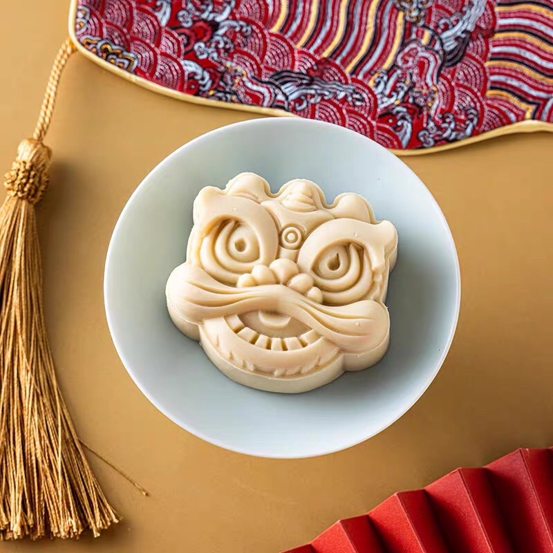 Khuôn trung thu lò xo đầu lân 50g, 75g, 125g, 150g