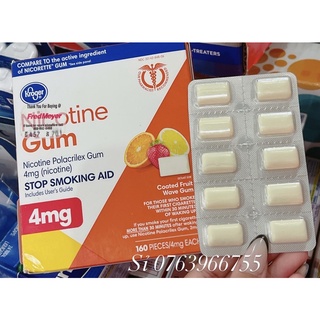 Kẹo gum Nicorette 4mg vị trái cây/ bạc hà Mỹ