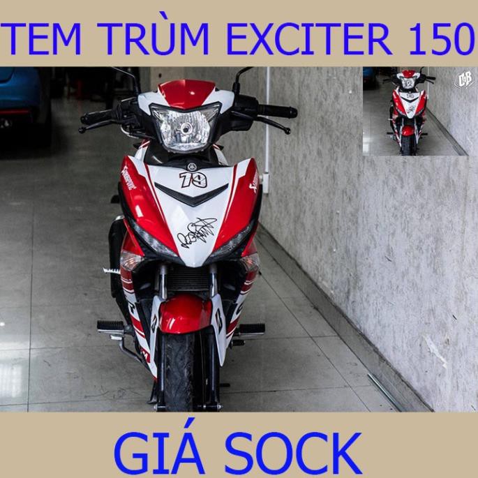 Tem Trùm Xe MÁy Exciter 150 ex Đỏ Trắng