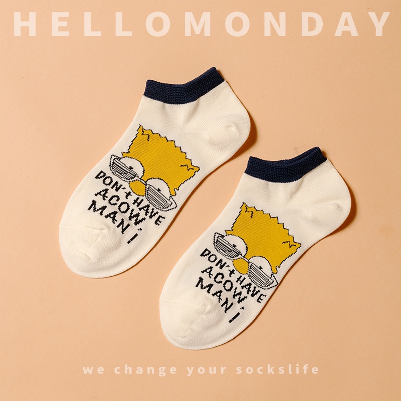 Vớ Cổ Thấp In Họa Tiết Hoạt Hình Simpson Phong Cách Hip Hop Thời Trang Cho Nam Và Nữ